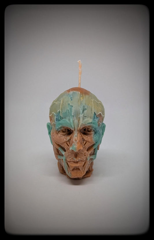 Anatomical Head Sculpture Candle 2.36in (6cm) Handmade Dark Art Decor