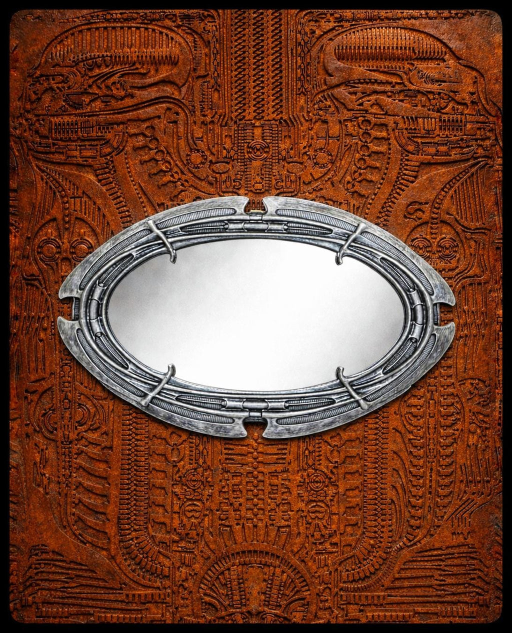 Inspired by H.R. Giger - Oval Mirror 13.8 in (35 cm/350 mm) x 9.4 in (24 cm/240 mm)