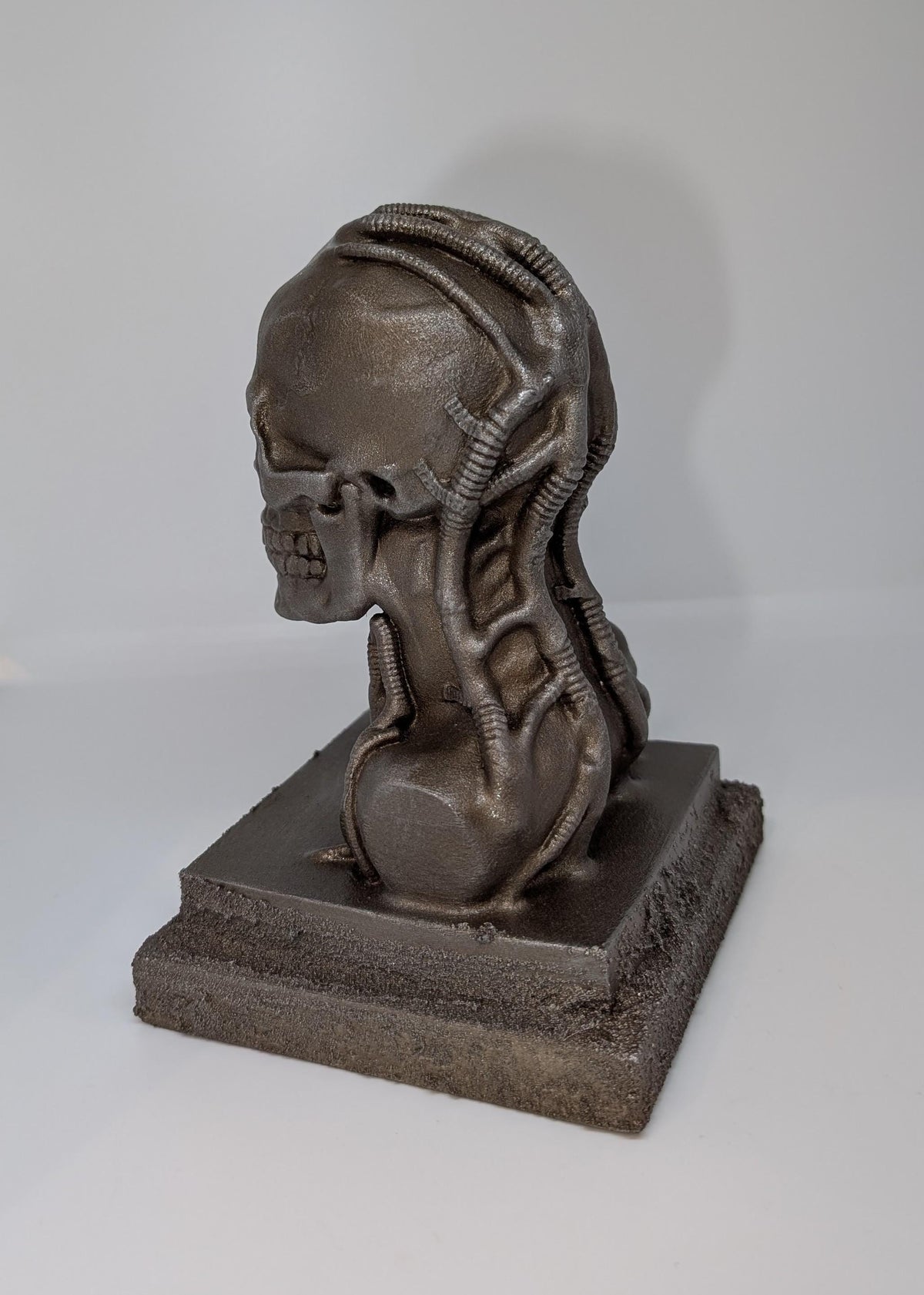 Mad Max Inspired Biomechanical Skull Sculpture 3D Resin – 7.3 Inches Tall (18.5 cm)