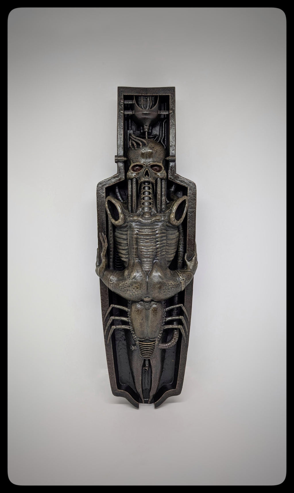H.R. Giger Inspired Wall Sculpture Li II Height 13.6in (34.5cm) 3D Resin