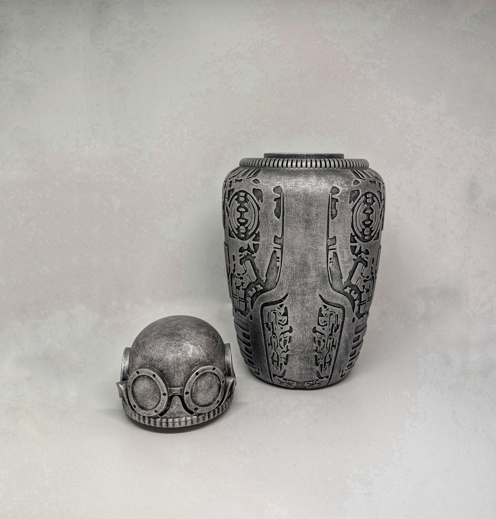 H.R. Giger Inspired Funeral Urn Sculpture 3D Printed Resin 10.2 in (26 cm/260mm)
