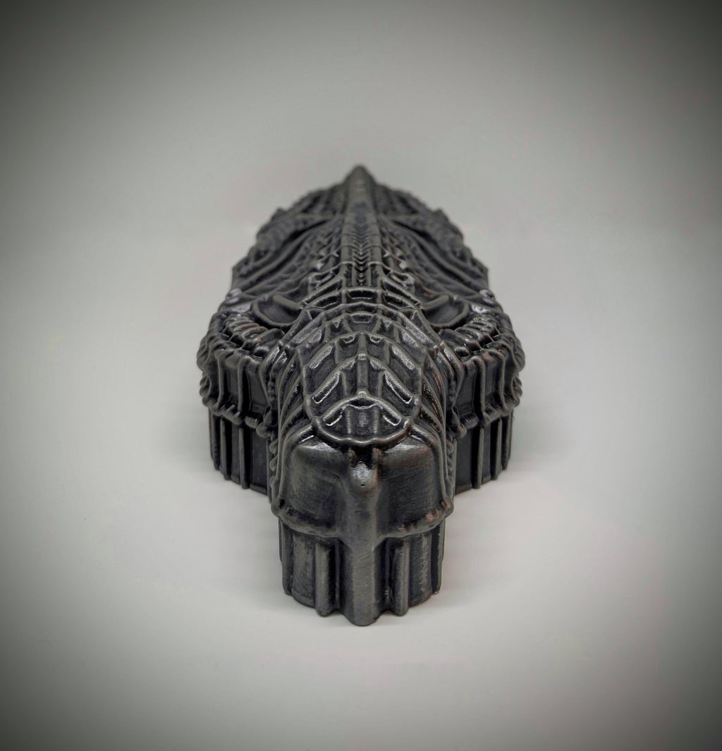 Alien Sarcophagus Wall Sculpture - Length 14.17 in (36 cm/360mm) / 3D Resin Art