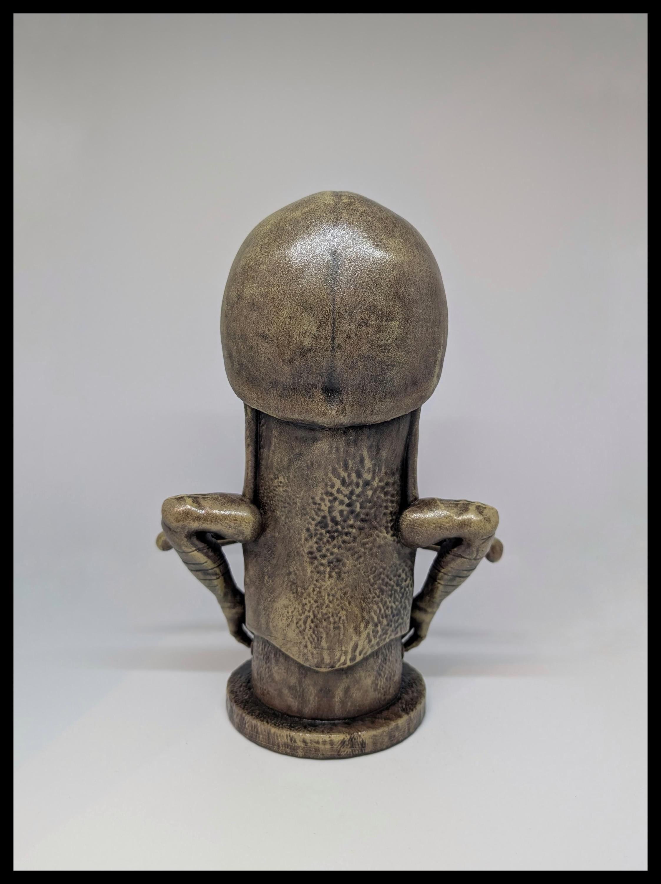Inspired H.R. Giger Phallic Skull 3D Resin Sculpture Height 9.4in (24cm/240mm)