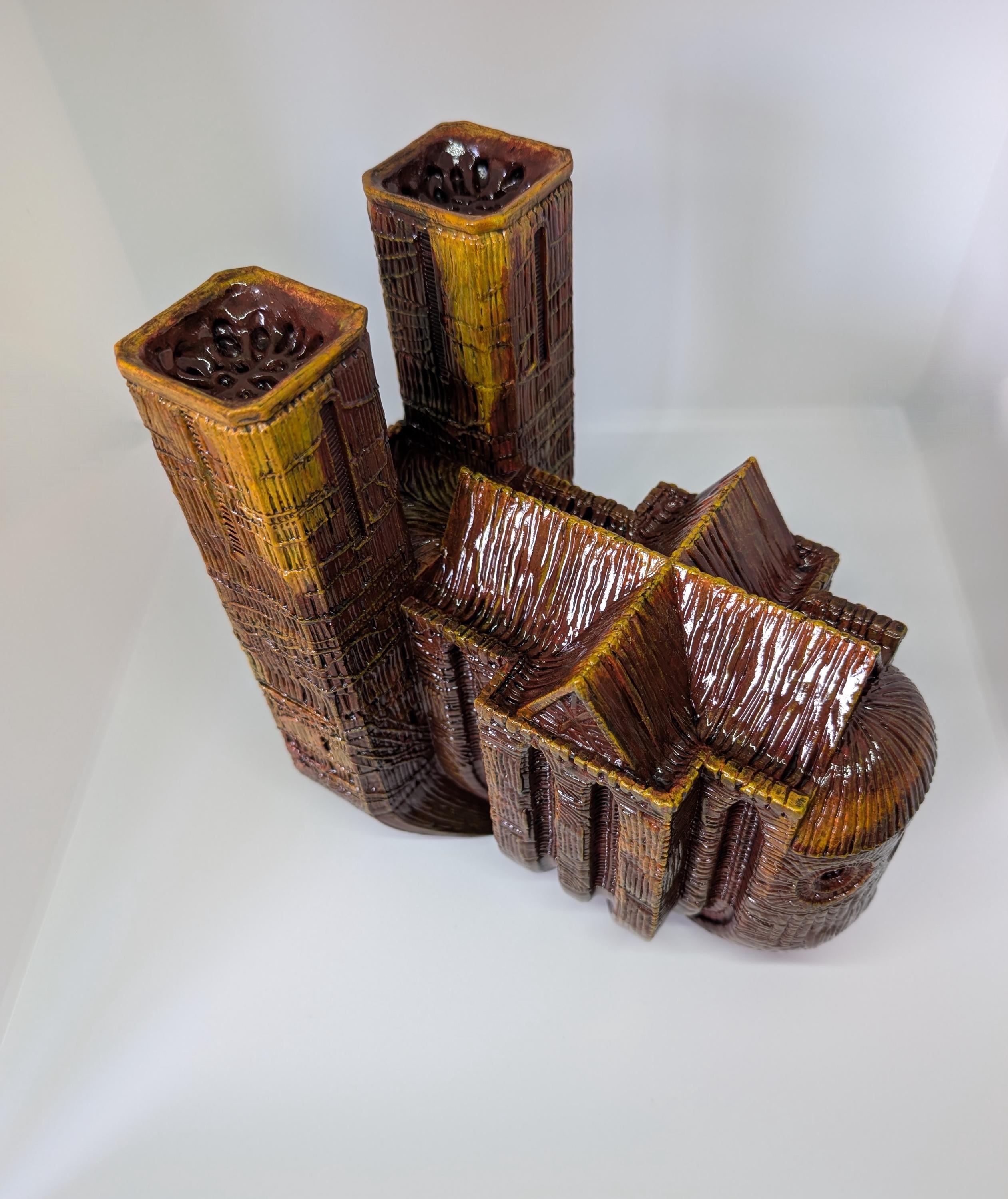 Inspired by Zdzisław Beksiński - Cathedral / 3D Resin Sculpture / 9.25in (23.5 cm / 235 mm)