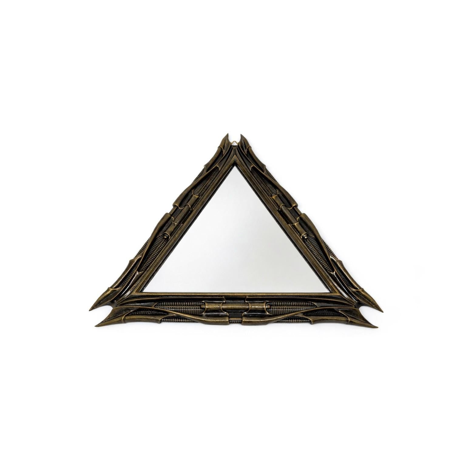 Inspired by H.R. Giger -Mirror Triangular 1983 H 11.02" (28 cm/280 mm) W 12.99" (33 cm/330 mm)