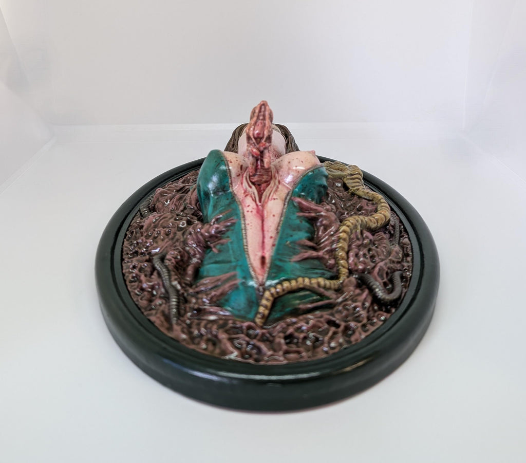 Wall Sculpture Inspired by H R Giger Alien 3D Resin Height 11 inches