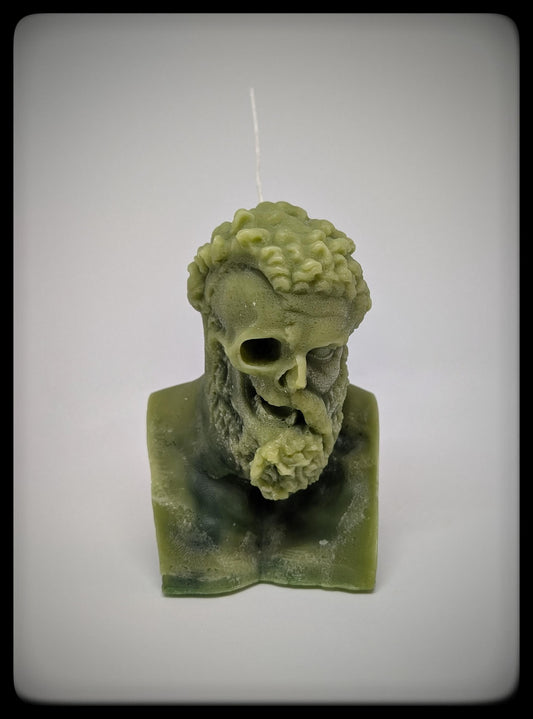 Handmade Hercules Ripped Face Candle 6.3 in (16 cm/160mm) Tall Wax Art