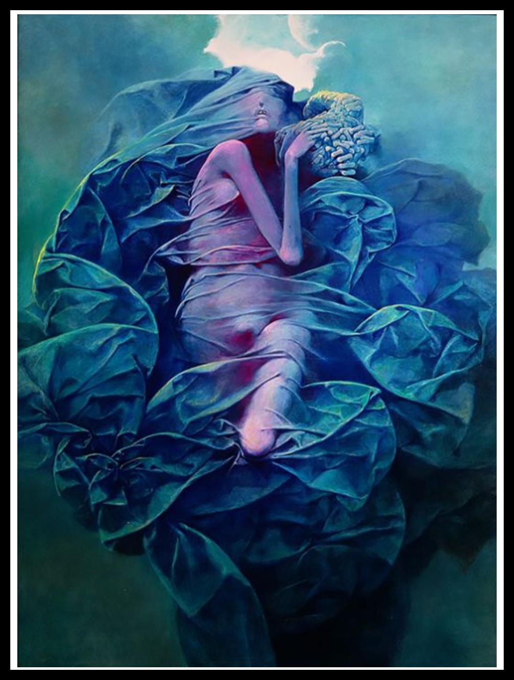 Inspired by Zdzislaw Beksinski Untitled (Through Cloth) 3D Sculpture 11.6in (29.5cm/295mm)