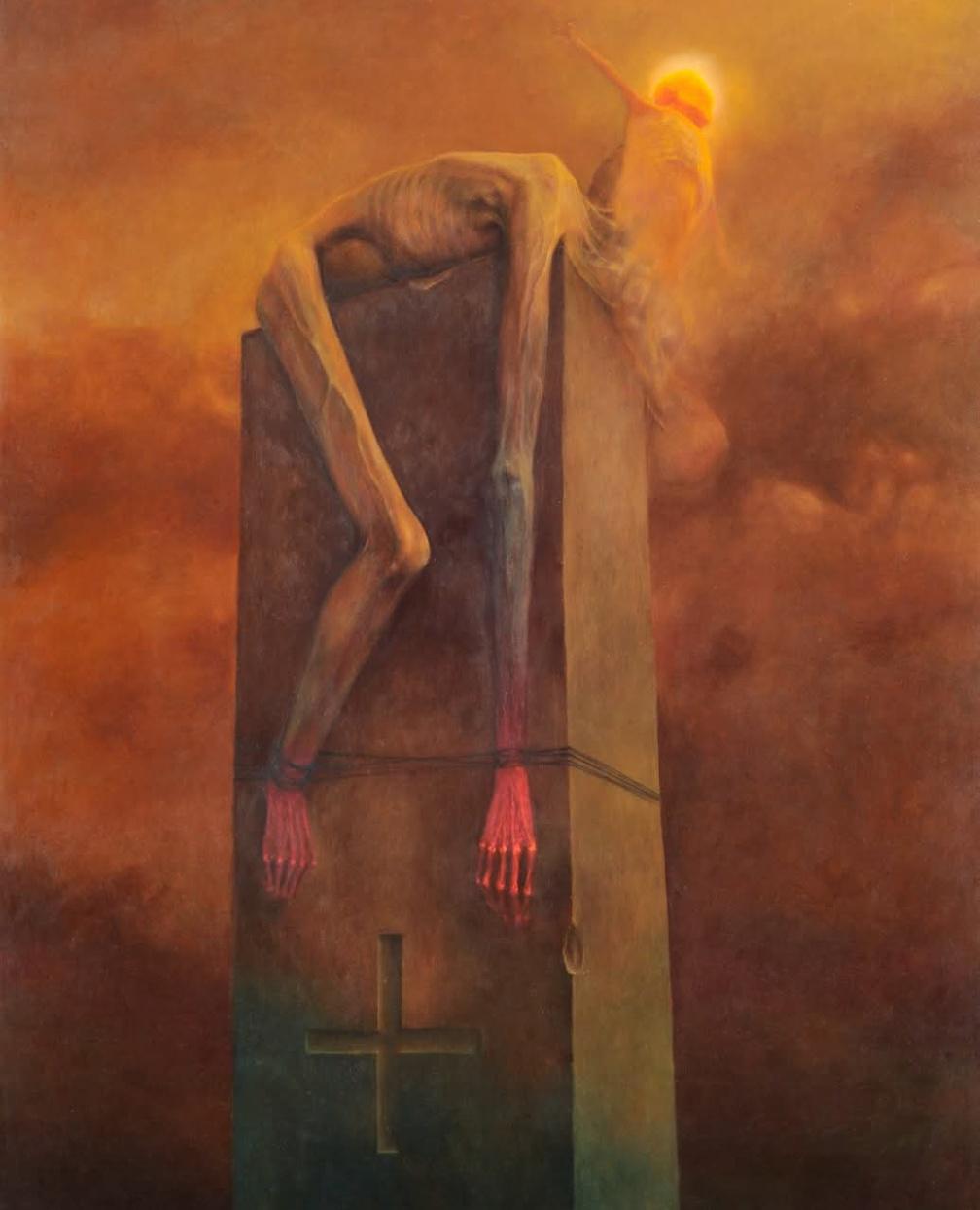 Zdzislaw Beksinski Inspired AD73 -3D Resin Sculpture Height 10.2" (26 cm/260 mm)