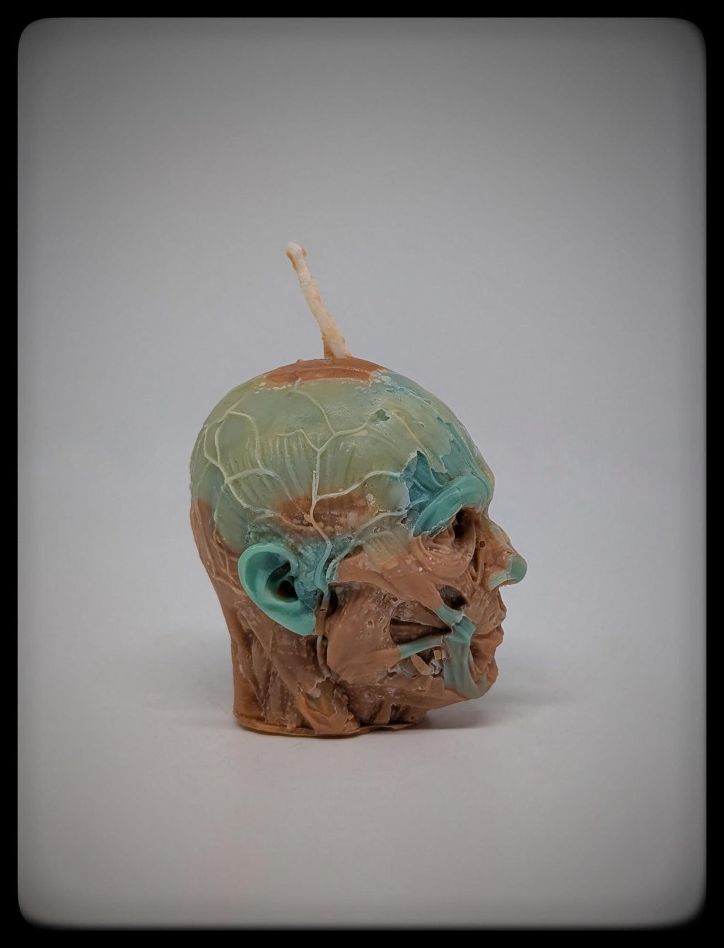 Anatomical Head Sculpture Candle 2.36in (6cm) Handmade Dark Art Decor