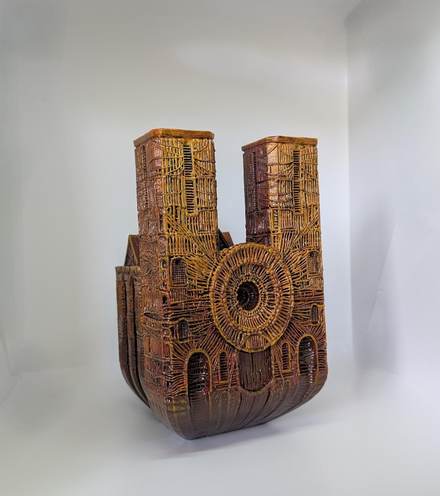 Inspired by Zdzisław Beksiński - Cathedral / 3D Resin Sculpture / 9.25in (23.5 cm / 235 mm)