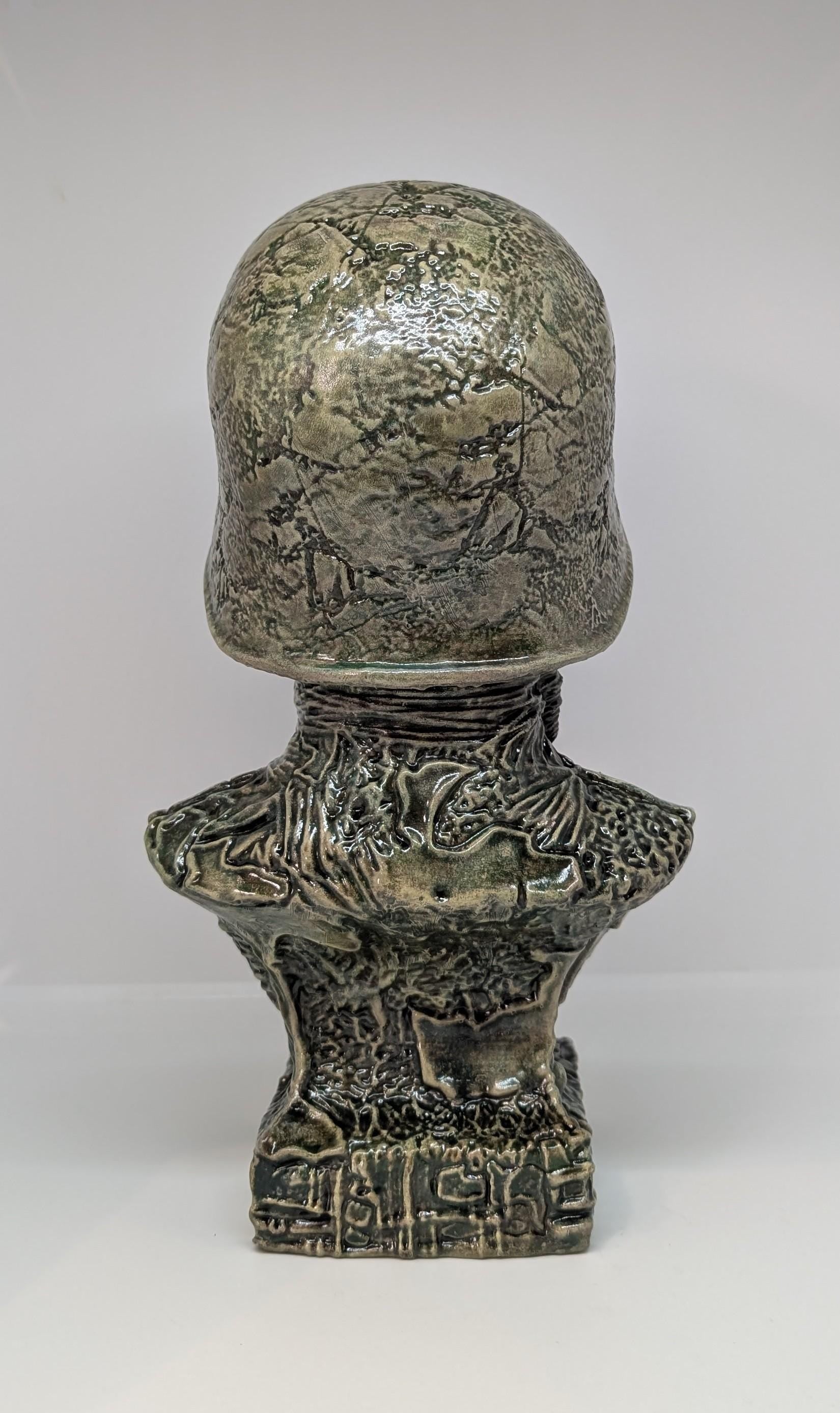 Beksinski-Inspired Sculpture Soldier KO 1985 / 3D Resin / Height 11.4 in