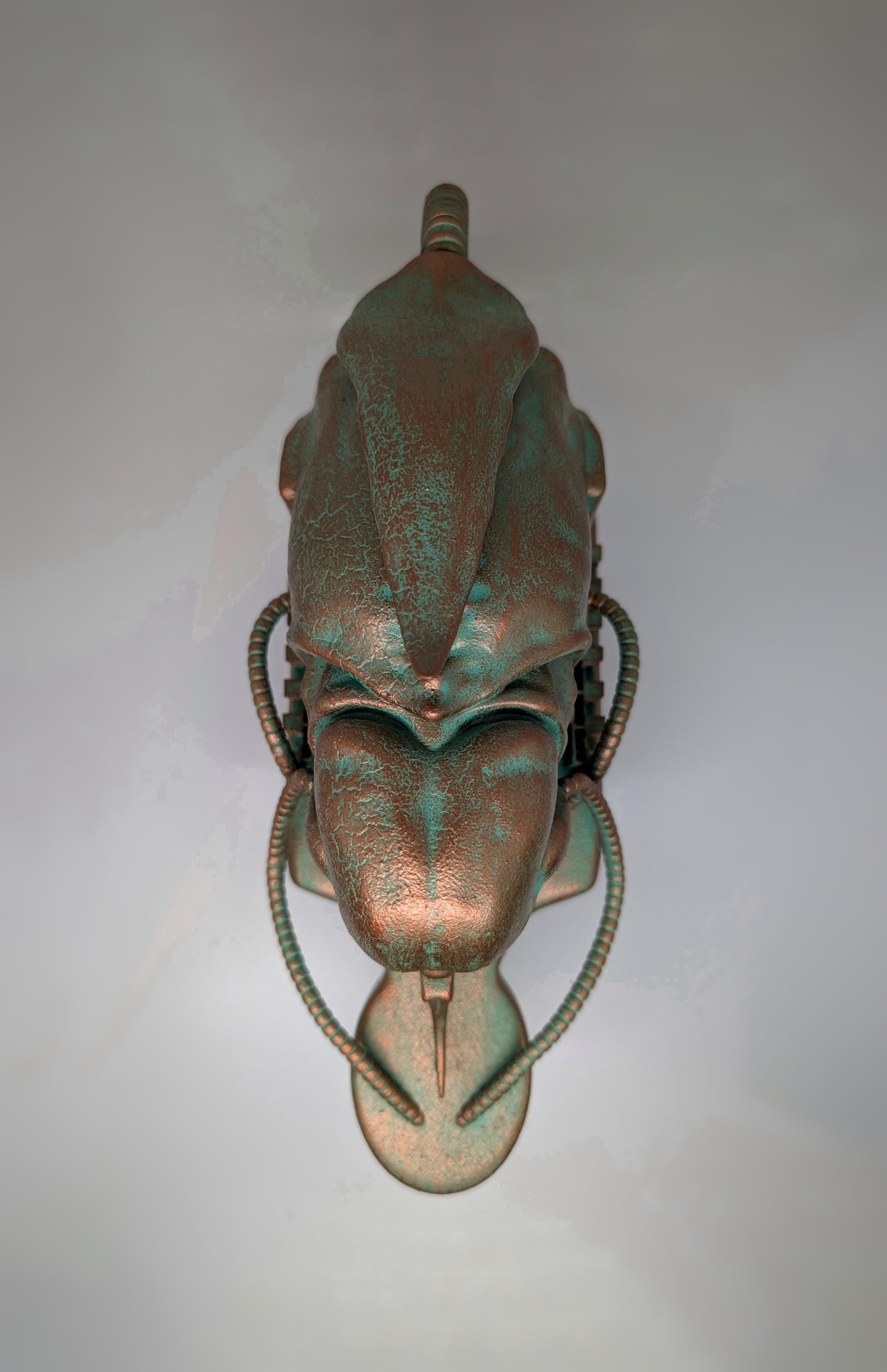Inspired by H.R. Giger - Biomechanoid (1969) / height 8.66"(22 cm) x length 11.81" (30 cm) / 3D resin sculpture