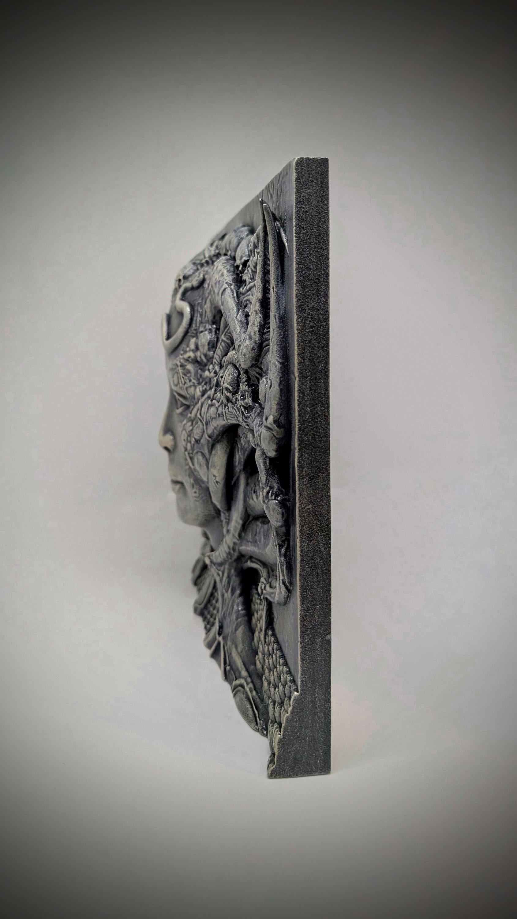 Inspired H.R. Giger LII - 3D Resin Sculpture – 8.7in x 11.8in (22 cm x 30 cm)