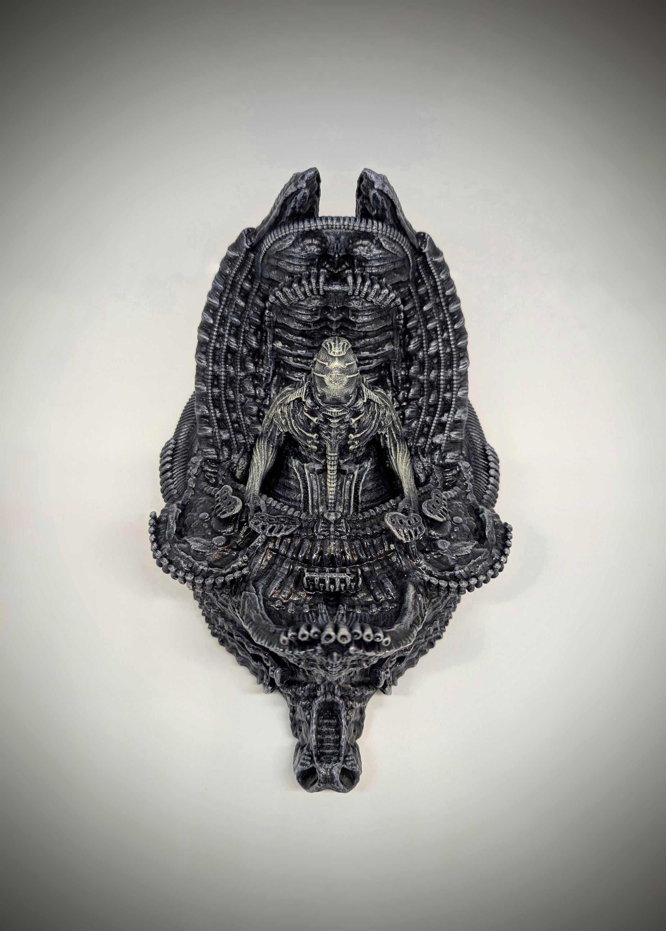 Inspired by H.R. Giger Space Jockey Resin Sculpture 7.7in (19.5cm) x 10.2in (26cm)