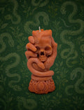 Skull Candle with Snake -3.94" (10 cm/100 mm) Dark Art Gothic Decor Handmade