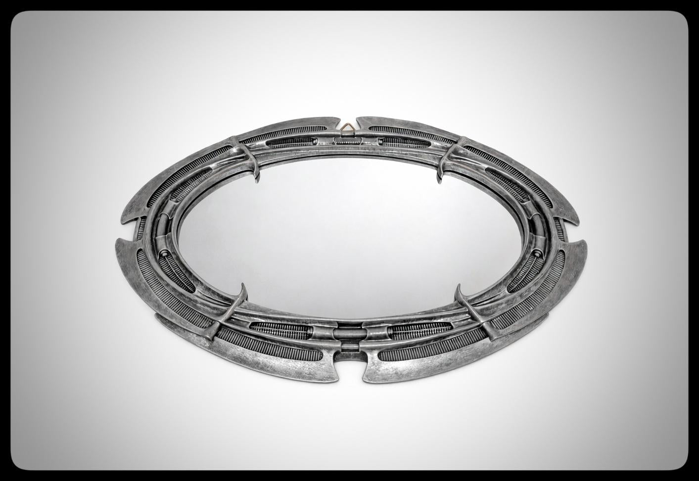 Inspired by H.R. Giger - Oval Mirror 13.8 in (35 cm/350 mm) x 9.4 in (24 cm/240 mm)