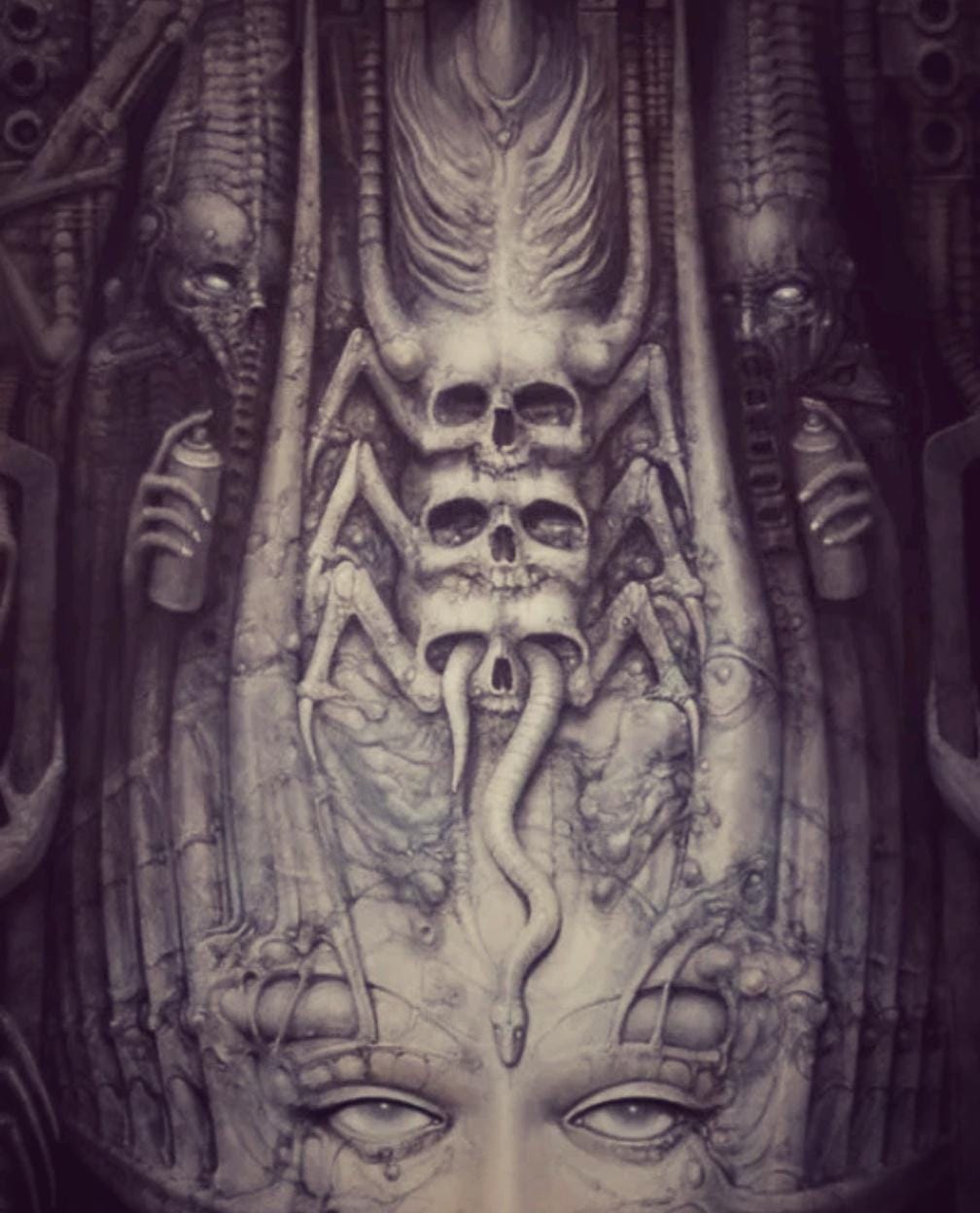 Inspired H.R. Giger Li II Spider Skull Detail /3D/ 14,37"              (36,5cm/365mm)