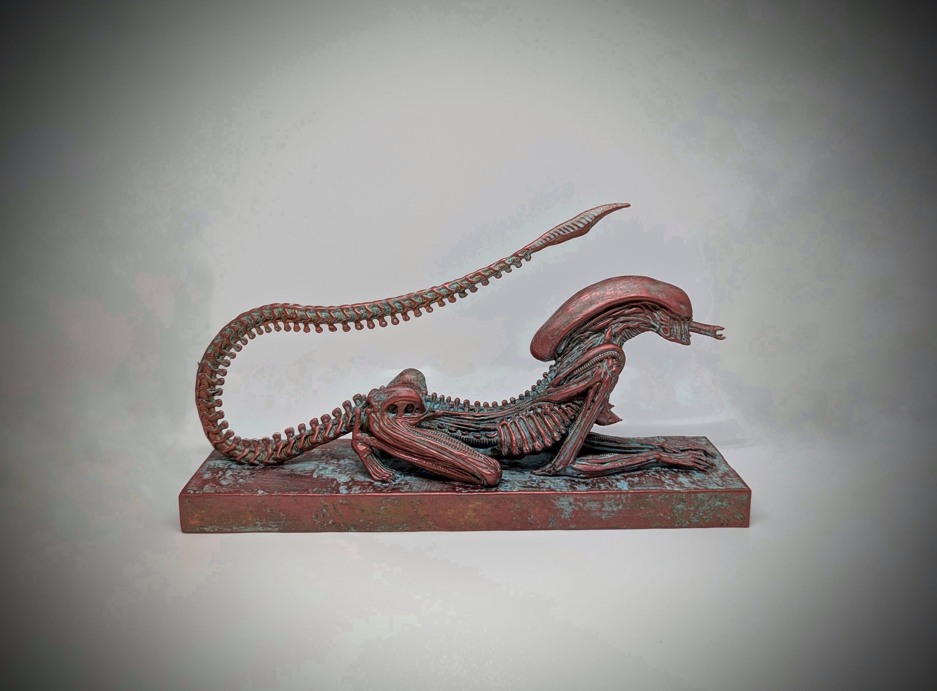 Inspired H.R.Giger Alien Sphinx figure 6.9" (17.5 cm) H x 11.8" (30 cm) L /3D Resin