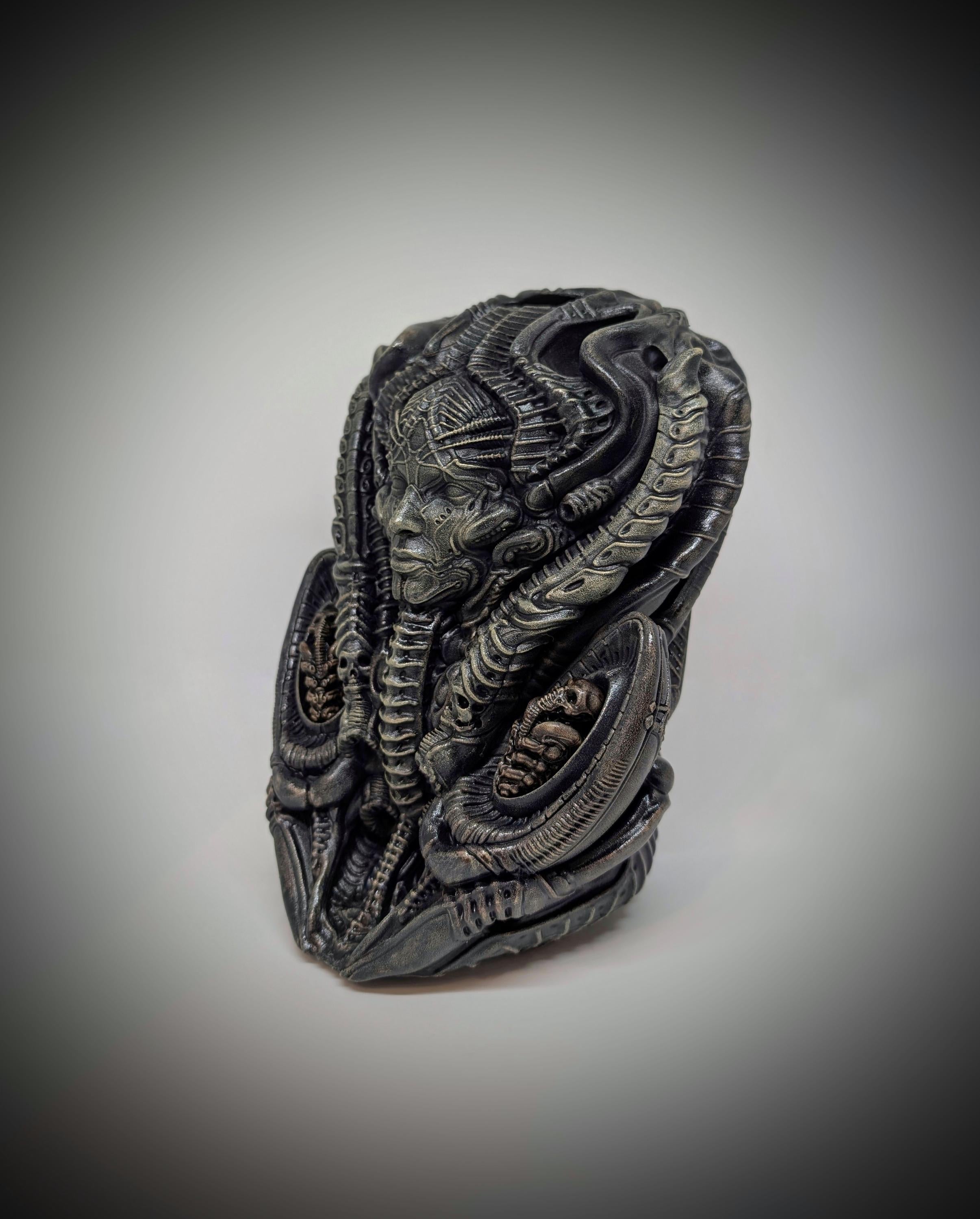 Inspired by H.R.Giger, Bio Craft -Mother Urn Statue 8.7"(22cm/220mm)