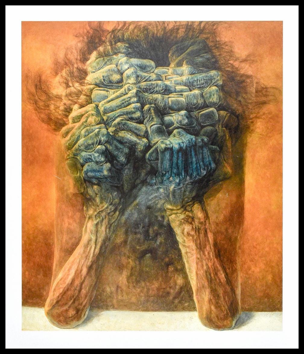 Inspired by Zdzislaw Beksinski Sculpture, Height 11.2 in (28.5 cm/285mm)/Design Carlito Brigante