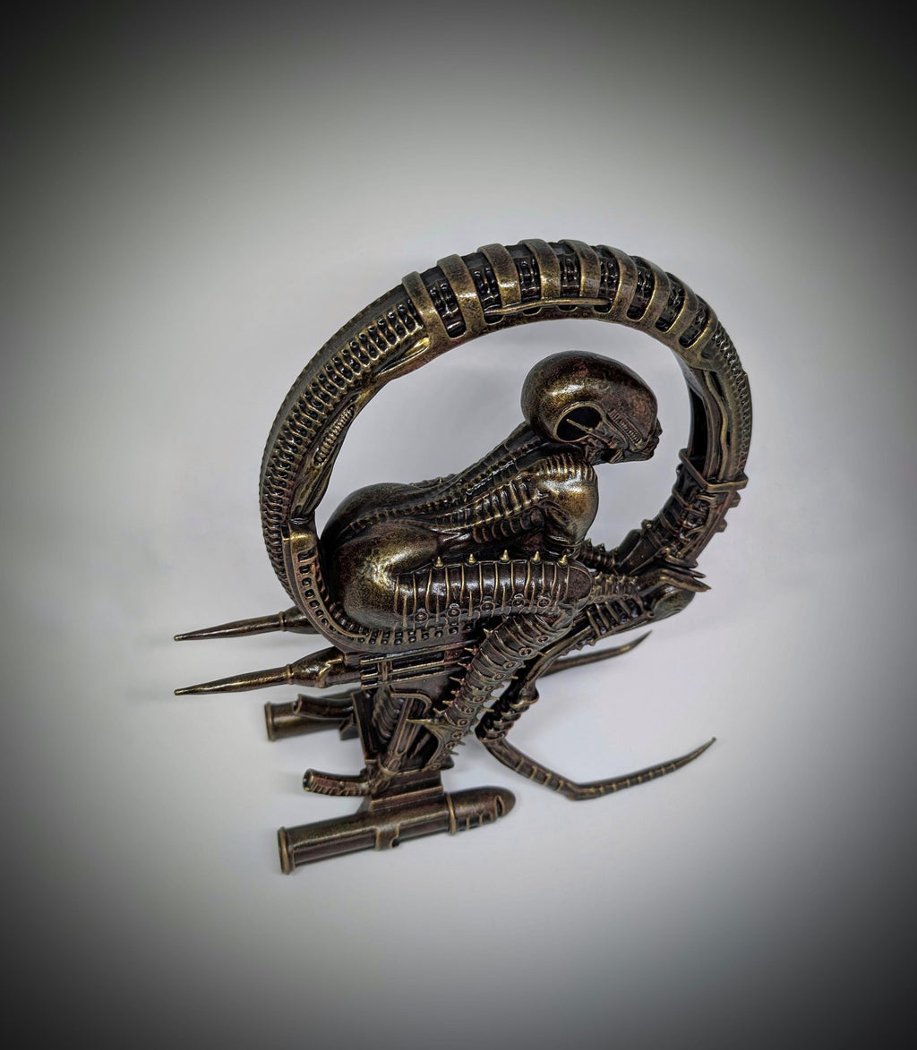 Inspired by H.R. Giger Space Jockey 3D Resin Sculpture 11in (28cm/280mm) Height