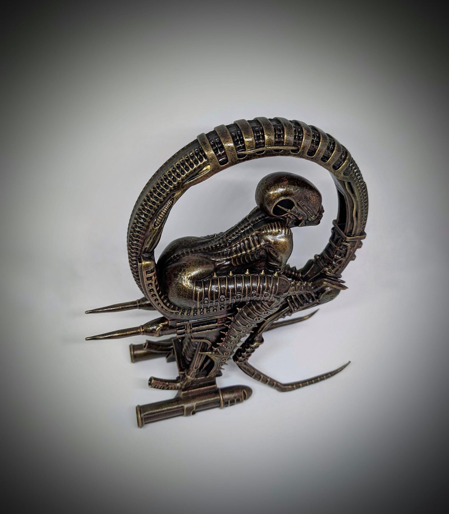 Inspired by H.R. Giger Space Jockey 3D Resin Sculpture 11in (28cm/280mm) Height