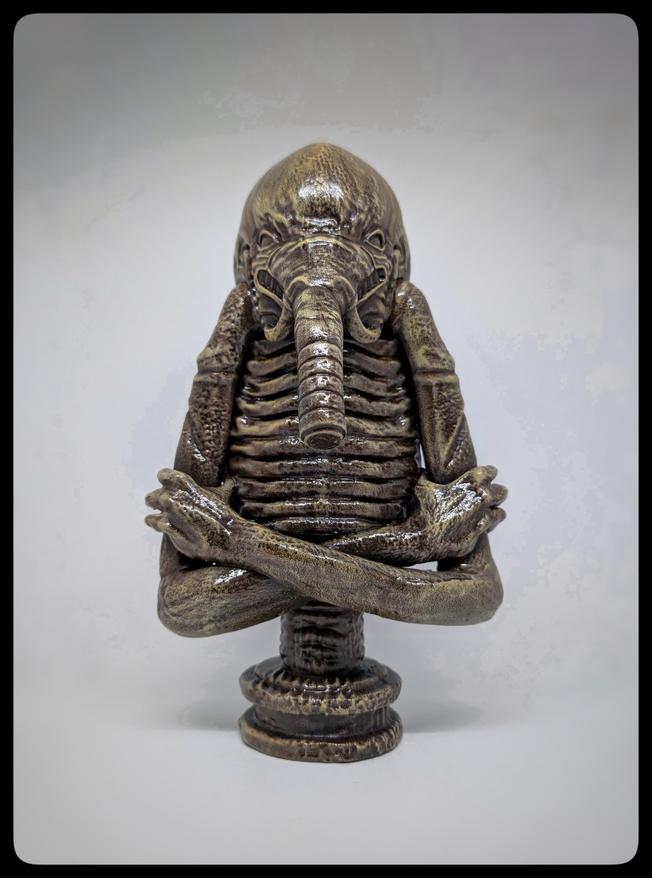 Inspired H.R. Giger Biomechanoid 3D Resin Sculpture Height 11in (28cm/280 mm)