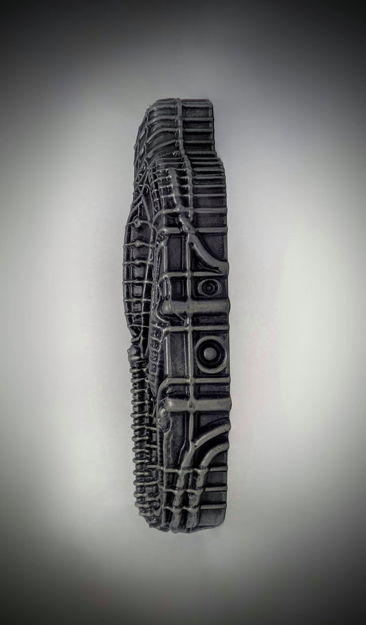 Alien Sarcophagus Wall Sculpture - Length 14.17 in (36 cm/360mm) / 3D Resin Art