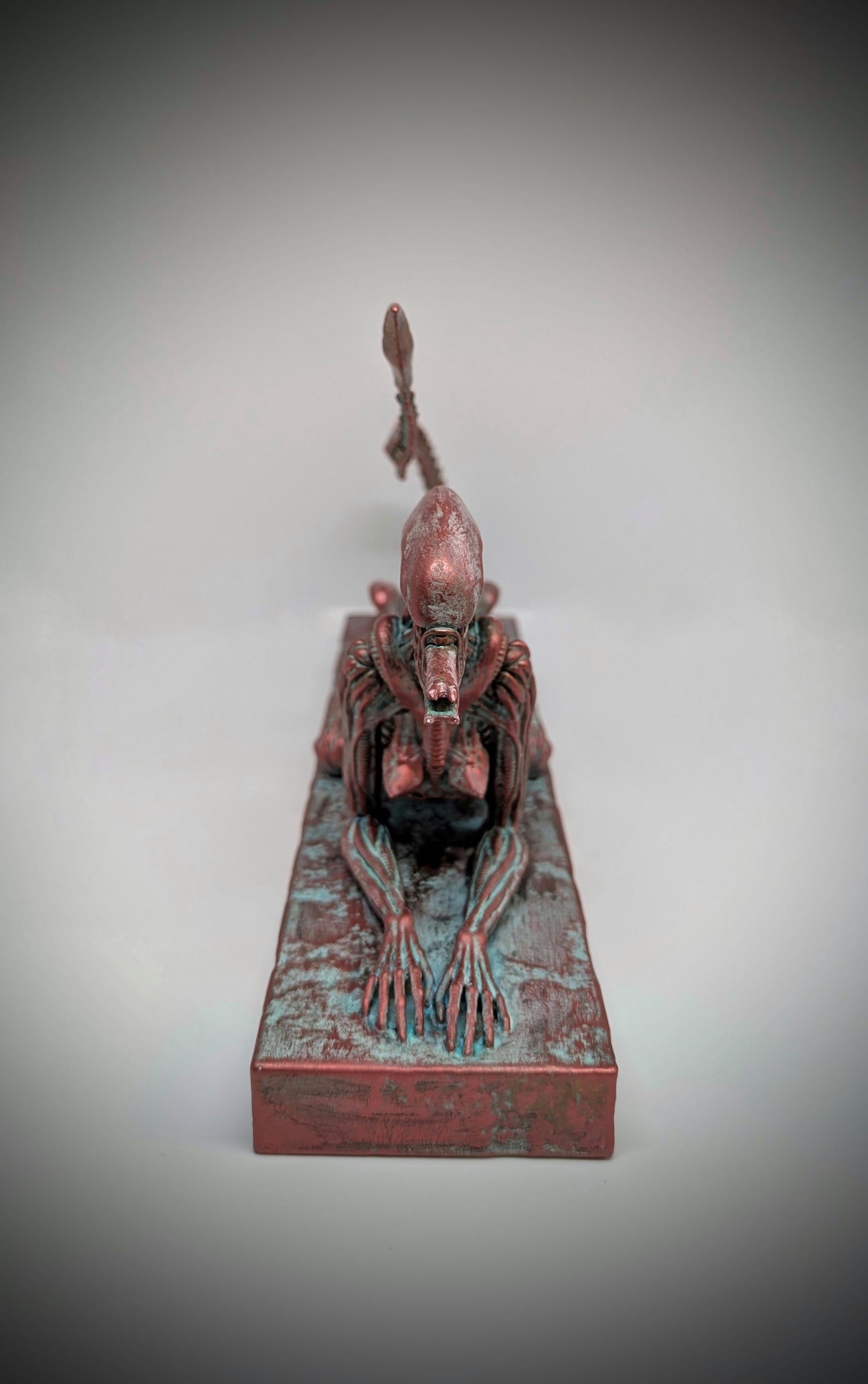Inspired H.R.Giger Alien Sphinx figure 6.9" (17.5 cm) H x 11.8" (30 cm) L /3D Resin