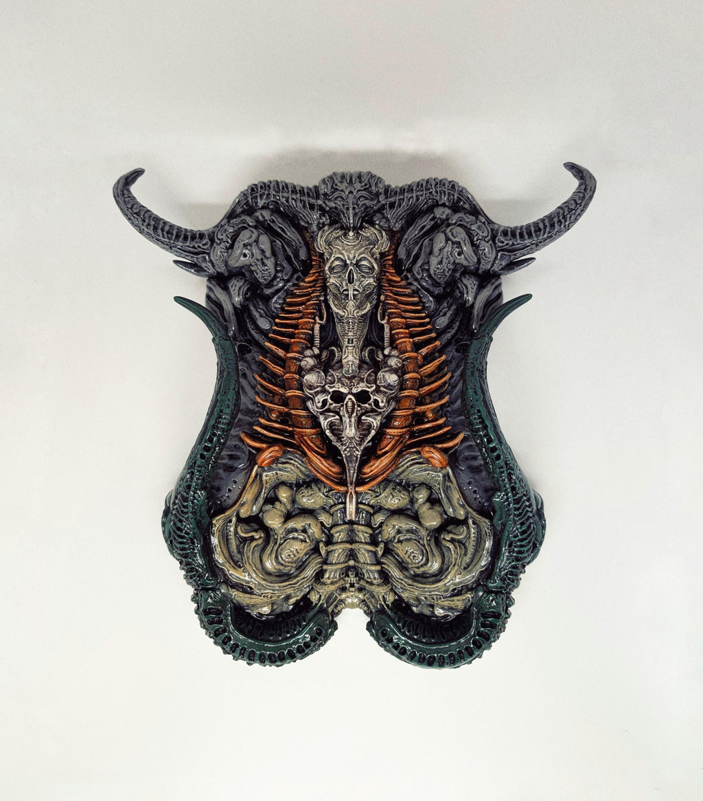 Inspired H.R. Giger Necronomicon Wall Sculpture 3D Resin Art / Height 12.6 in(32cm/320mm)