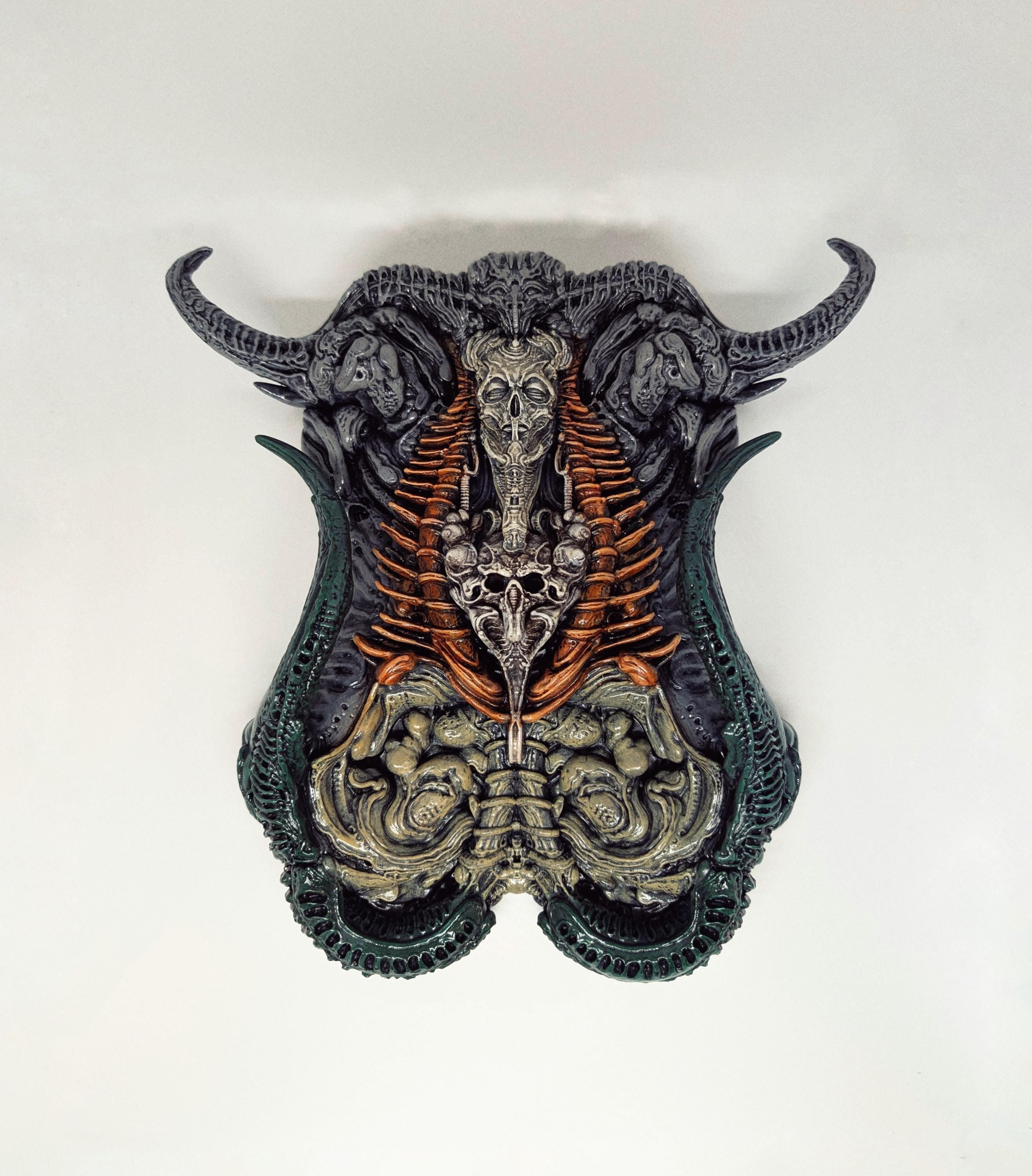 Inspired H.R. Giger Necronomicon Wall Sculpture 3D Resin Art / Height 12.6 in(32cm/320mm)