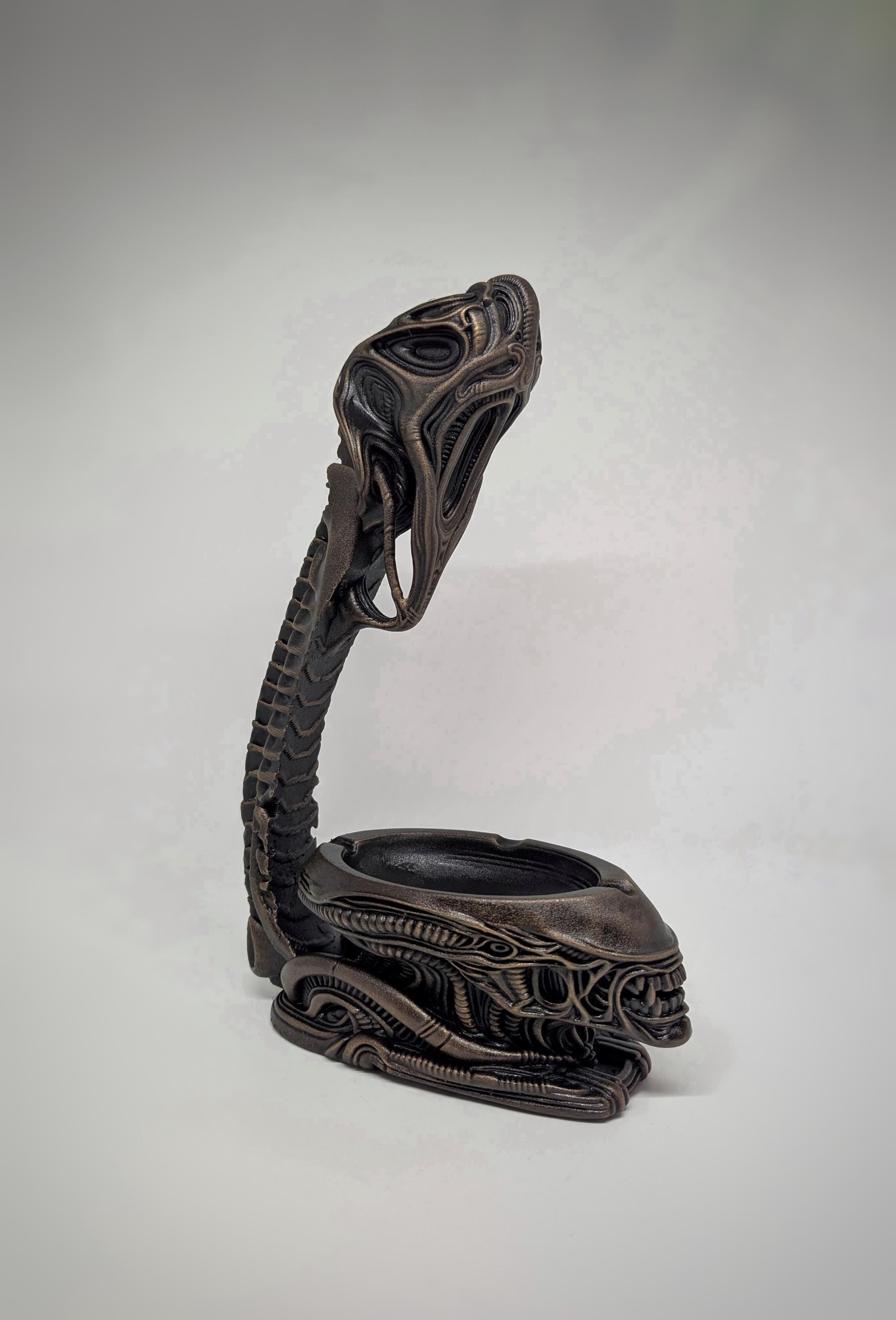 H.R. Giger Style Ashtray 3D Resin Sculpture Height 10.8" (27.5 cm)