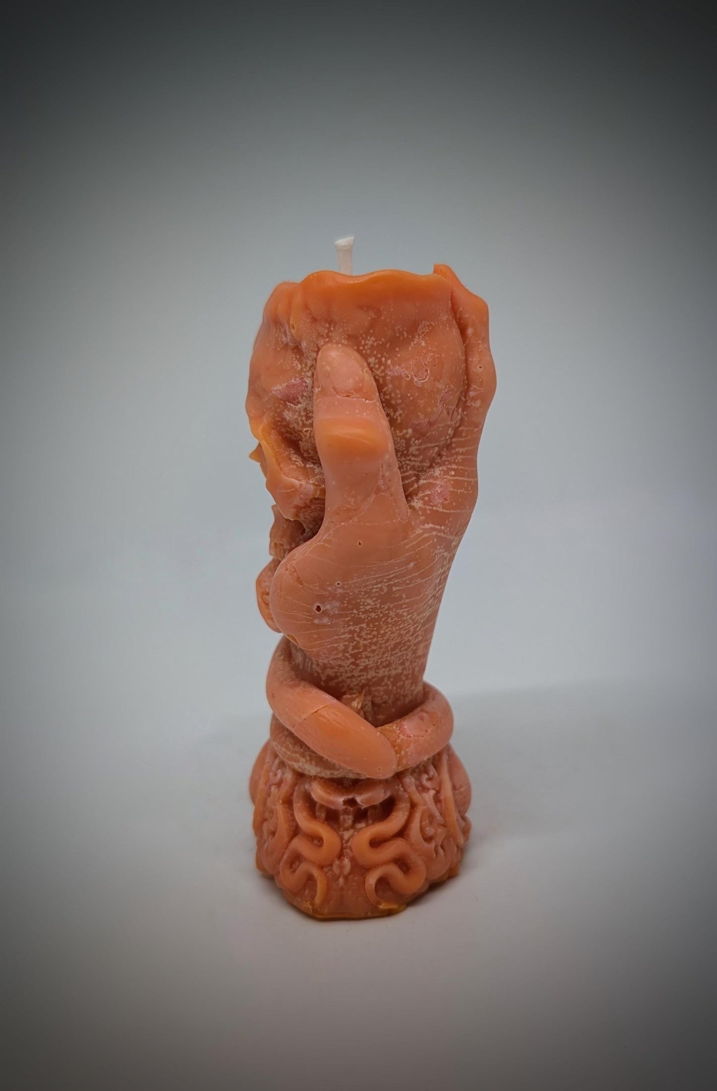 Skull Candle with Snake -3.94" (10 cm/100 mm) Dark Art Gothic Decor Handmade
