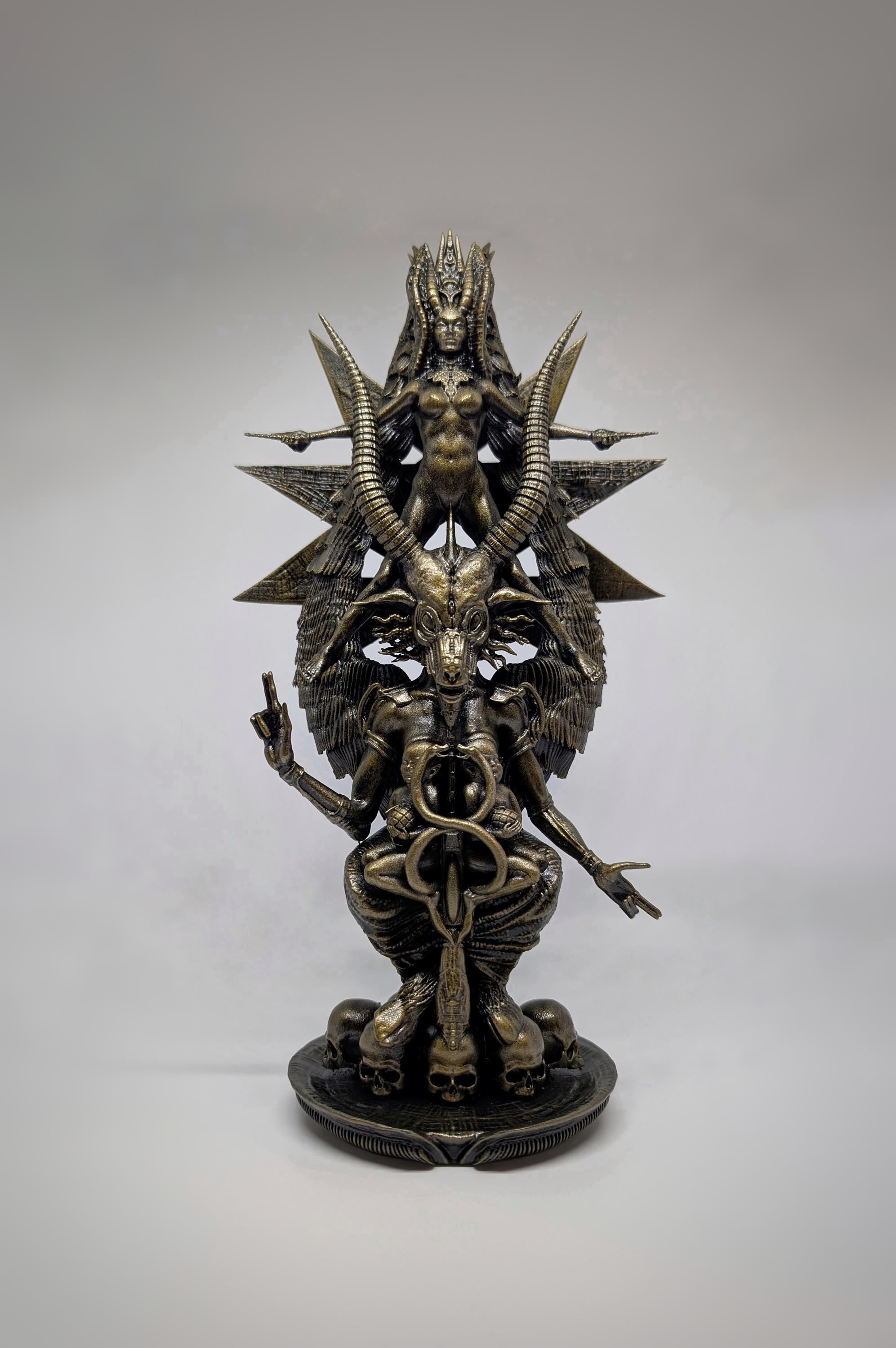 Inspired H.R. Giger Baphomet 3D Resin Sculpture 11.8" (30 cm/300 mm)