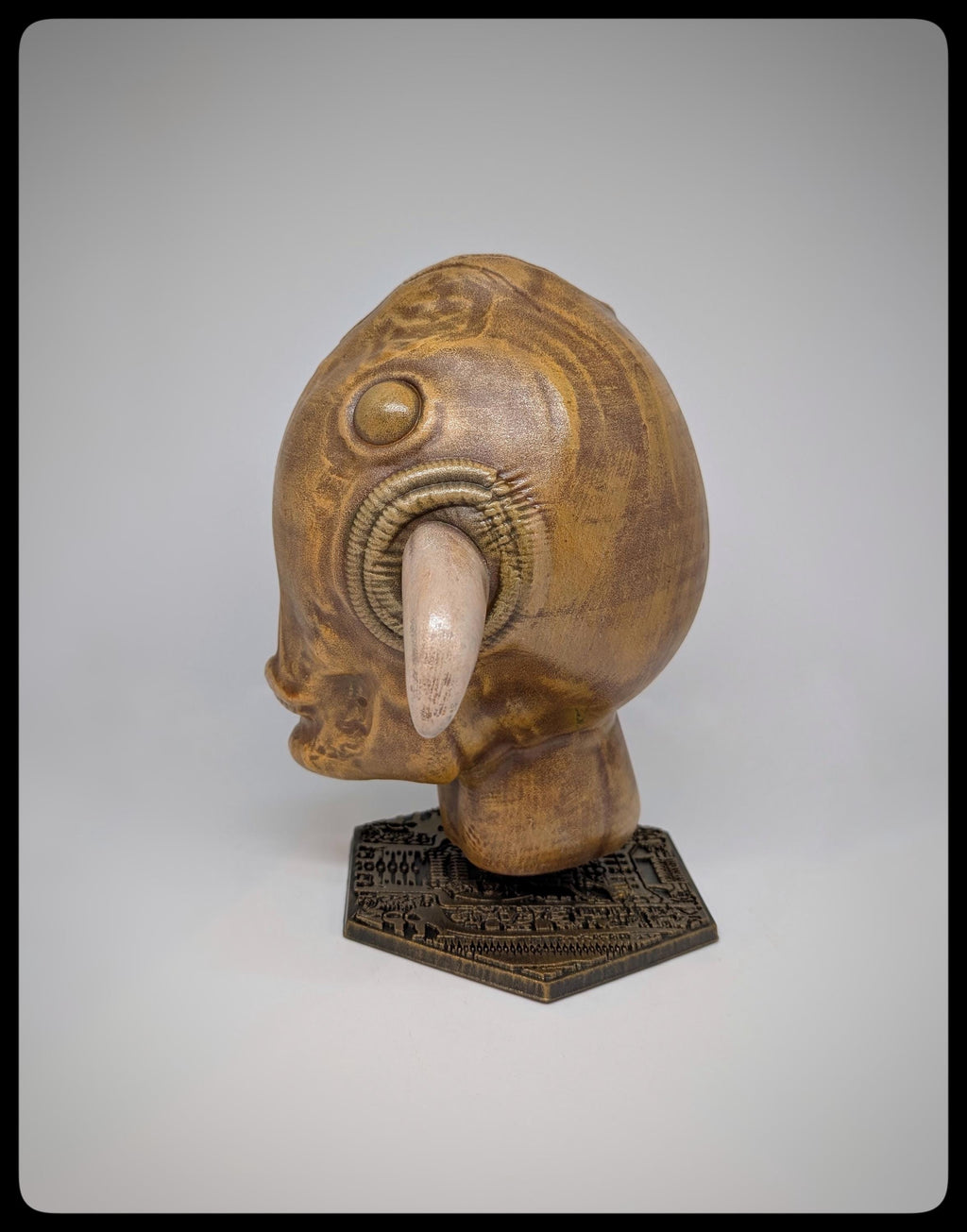 Inspired by H.R. Giger  Fish Head “The Tourist” 9in (23cm/230 mm) 3D Resin Sculpture