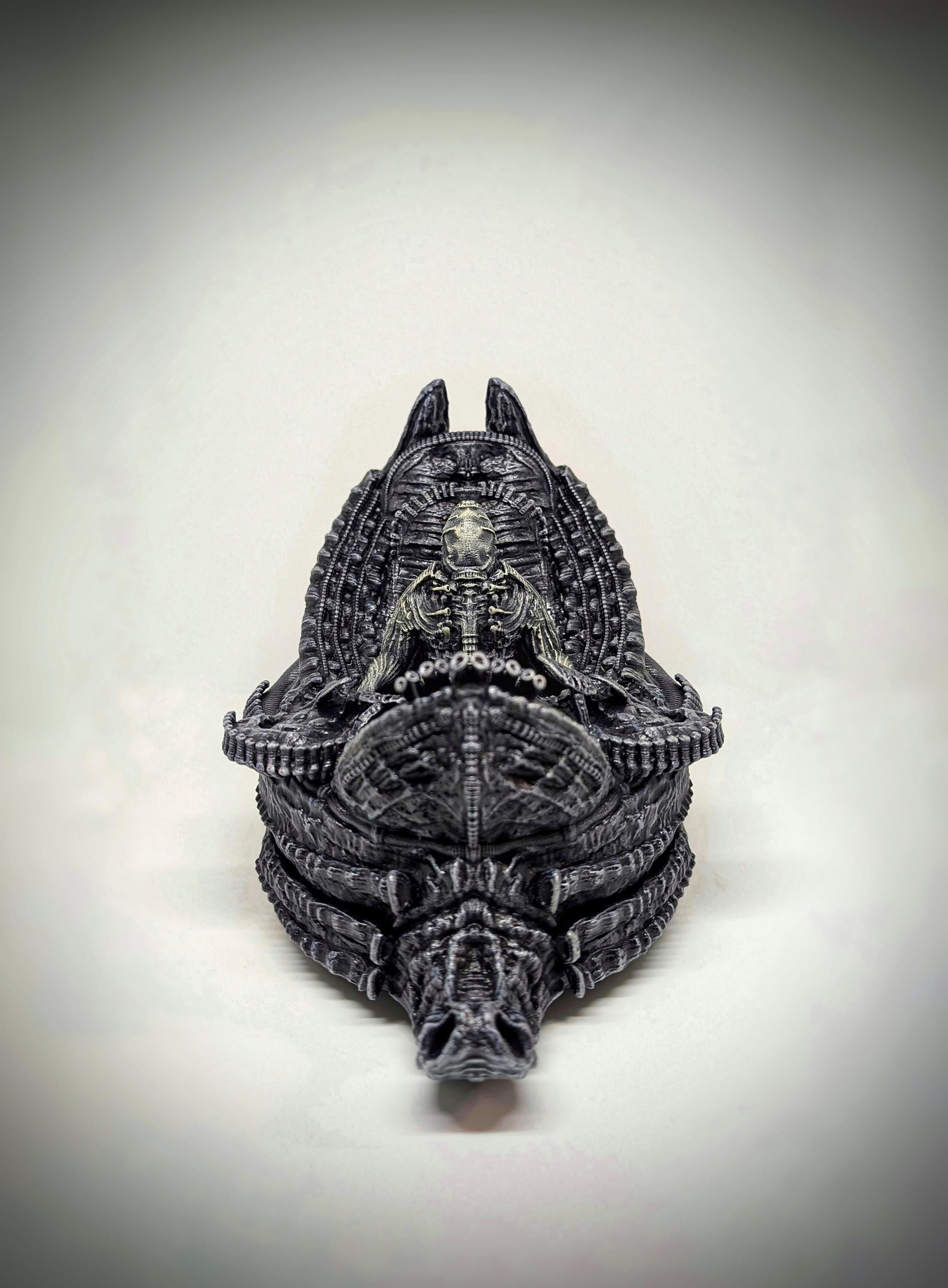 Inspired by H.R. Giger Space Jockey Resin Sculpture 7.7in (19.5cm) x 10.2in (26cm)