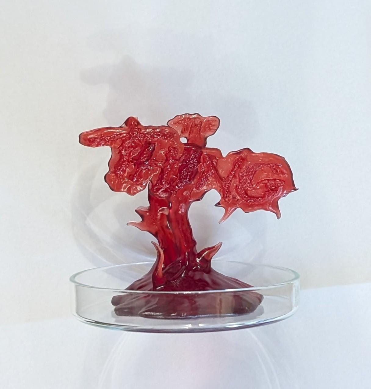 The Thing Blood Test | 3D Printed Resin | Glass Petri Dish | 3.5 in Tall