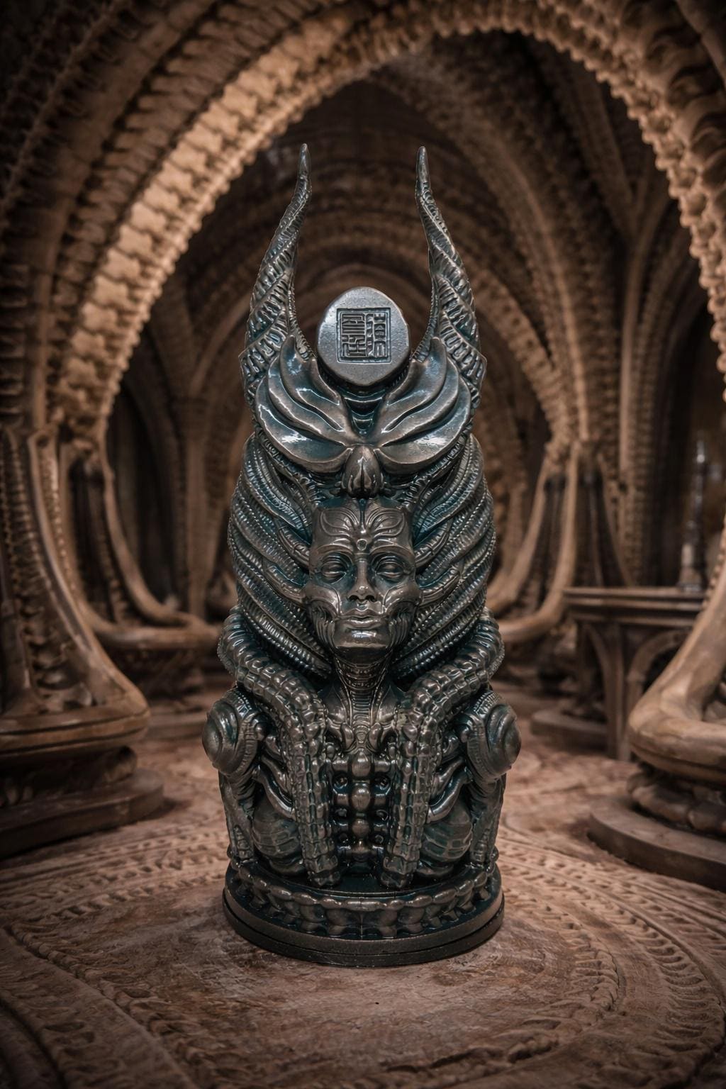 Inspired by H.R. Giger – Totem 3D Resin Sculpture 12.8" (32.5 cm/325 mm)