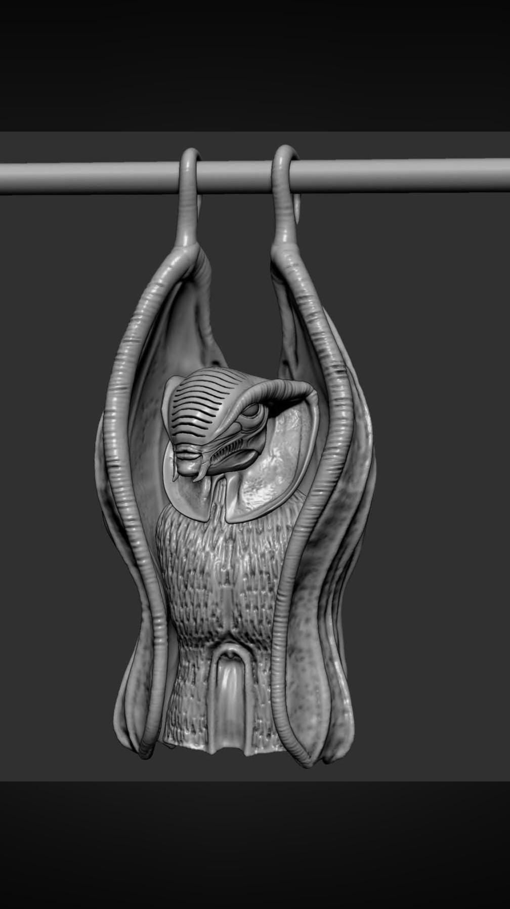 Inspired by H.R. Giger – The Tourist /11.8" (30 cm)  3D Resin Sculpture