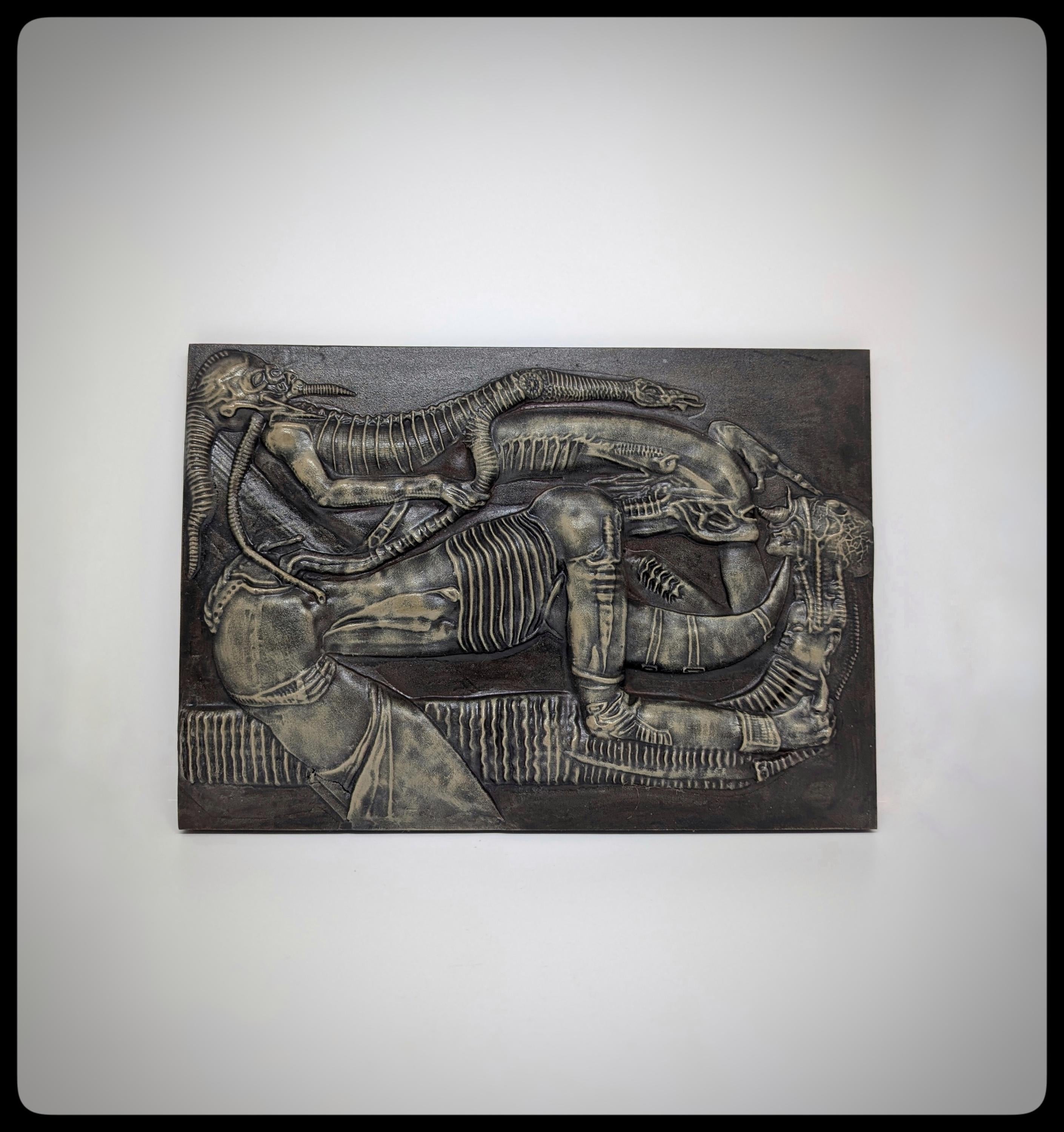 Inspired by H.R.Giger Necronom V Wall Sculpture 8.5in(21.5cm)x12.2in(31cm) 3D Resin