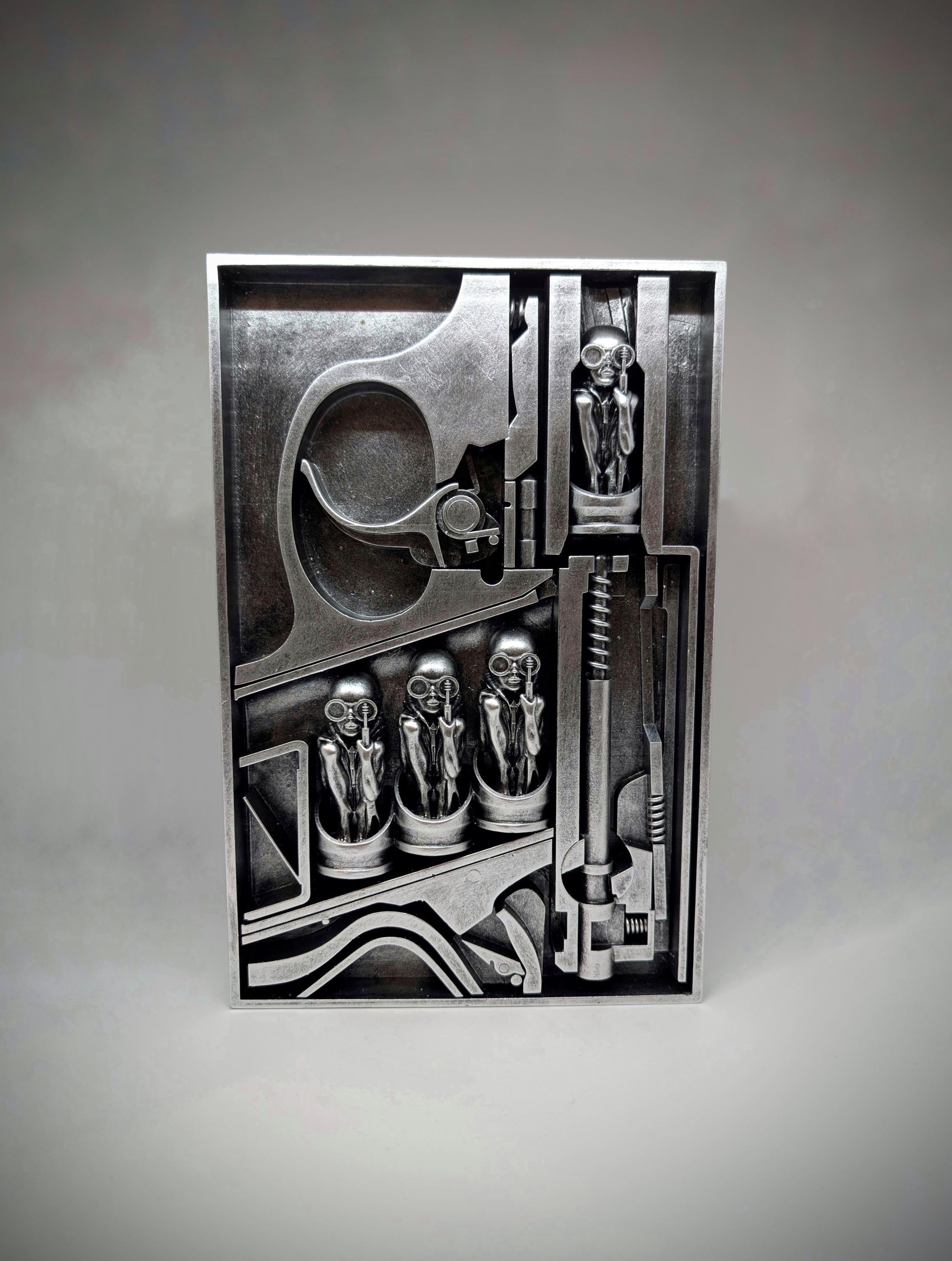 H.R. Giger Birth Machine Inspired / 3D Printed Resin Sculpture  12.2 in (31 cm/310 mm)