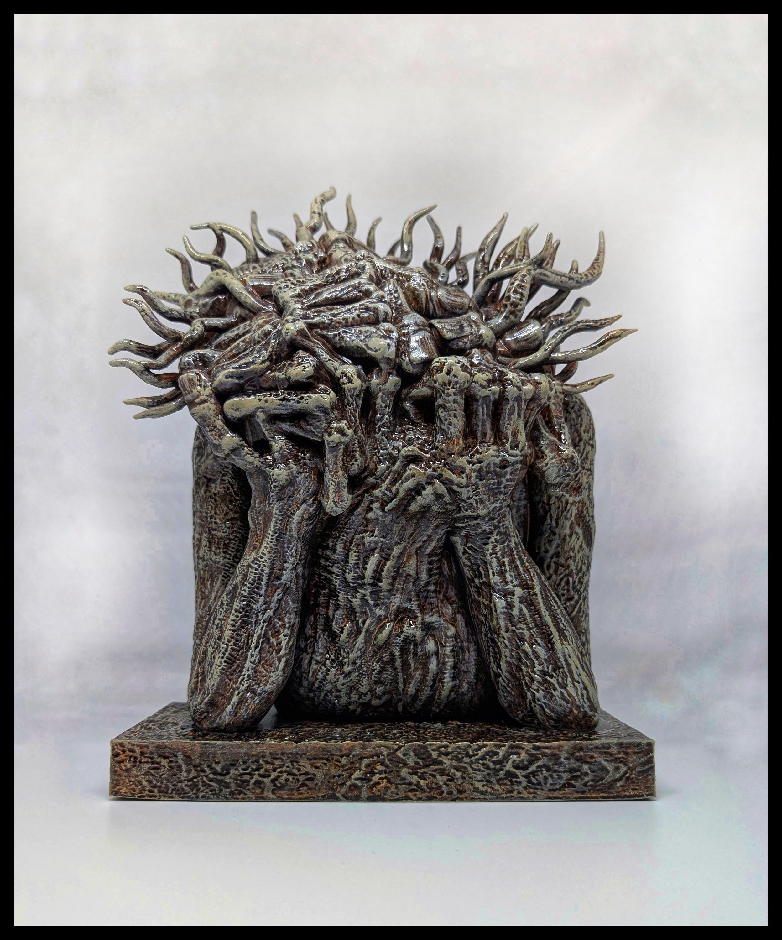 Inspired by Zdzislaw Beksinski Sculpture, Height 11.2 in (28.5 cm/285mm)/Design Carlito Brigante