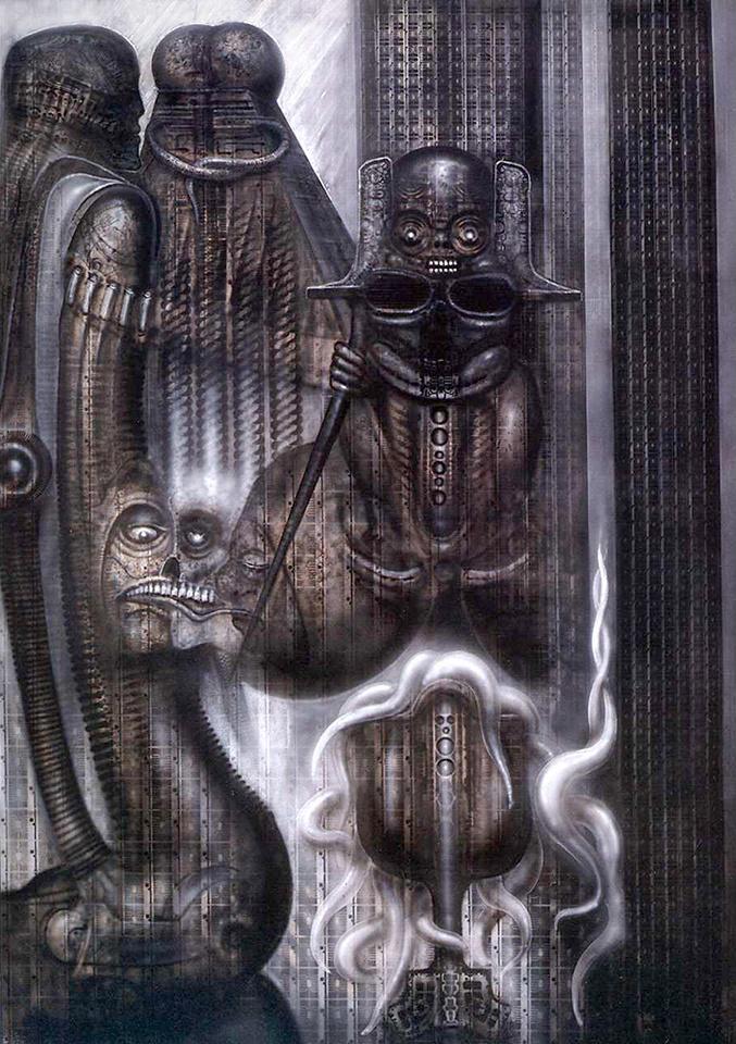 Inspired by H.R.Giger - NY City XVII Crowley 1981 Resin Sculpture 11.2in (28.5cm/285mm)